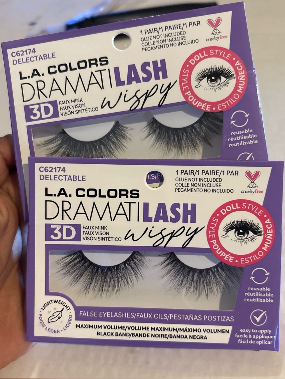 L.A. COLORS DramatiLash 3D Wispy False Eyelashes - Black Delectable
